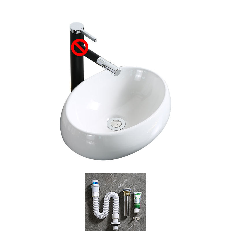 Modern Bathroom Sink Porcelain Rectangle Bathroom Sink in White(Not Including Faucet)