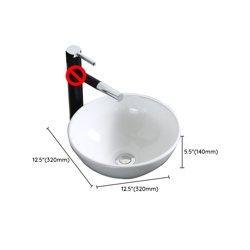 Modern Bathroom Sink Porcelain Rectangle Bathroom Sink in White(Not Including Faucet)