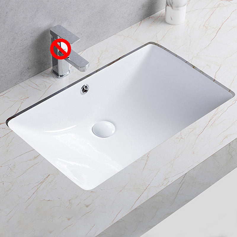 Modern Undermount Vanity Sink Round Porcelain with Pop-Up Drain Bathroom Sink Only