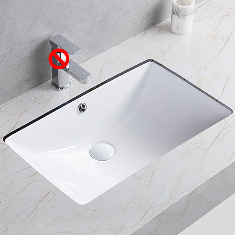Modern Undermount Vanity Sink Round Porcelain with Pop-Up Drain Bathroom Sink Only