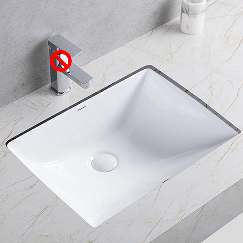 Modern Undermount Vanity Sink Round Porcelain with Pop-Up Drain Bathroom Sink Only