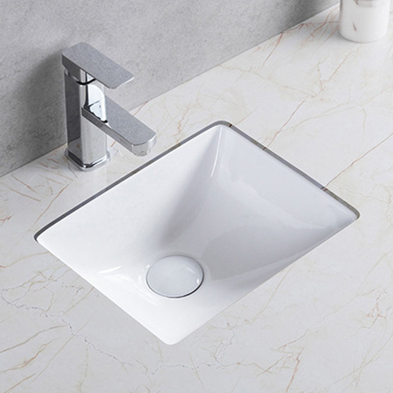 Modern Undermount Vanity Sink Round Porcelain with Pop-Up Drain Bathroom Sink Only