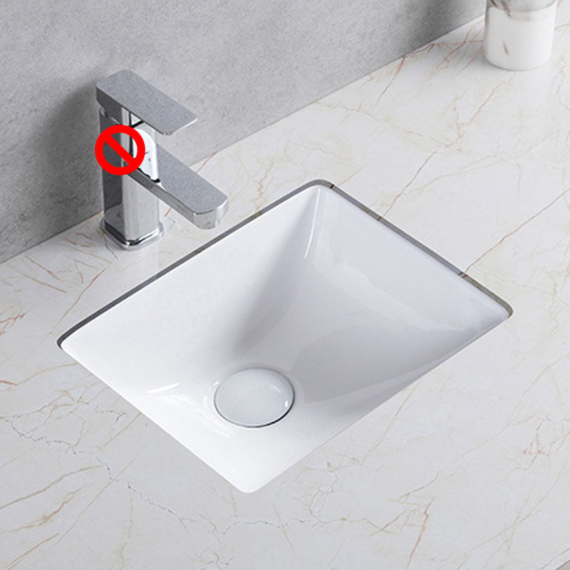 Modern Undermount Vanity Sink Round Porcelain with Pop-Up Drain Bathroom Sink Only