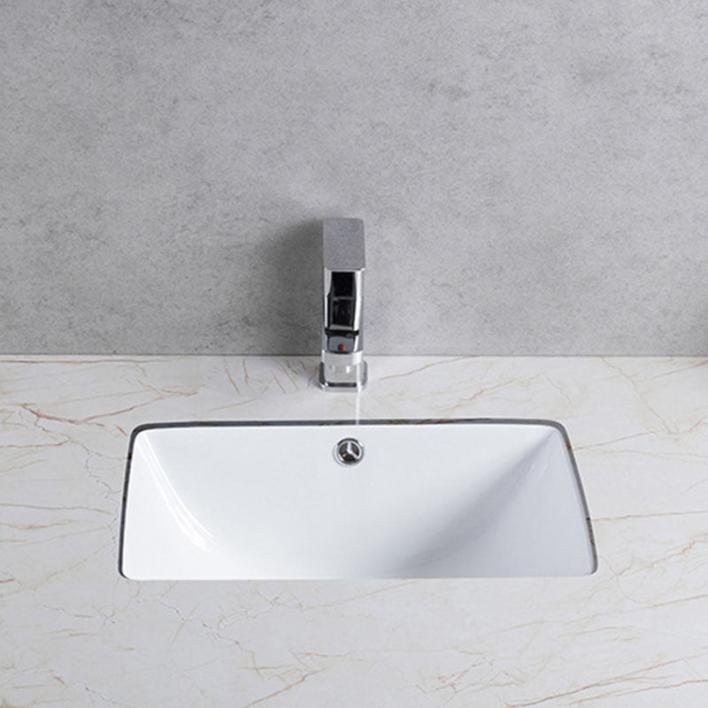 Modern Undermount Vanity Sink Round Porcelain with Pop-Up Drain Bathroom Sink Only