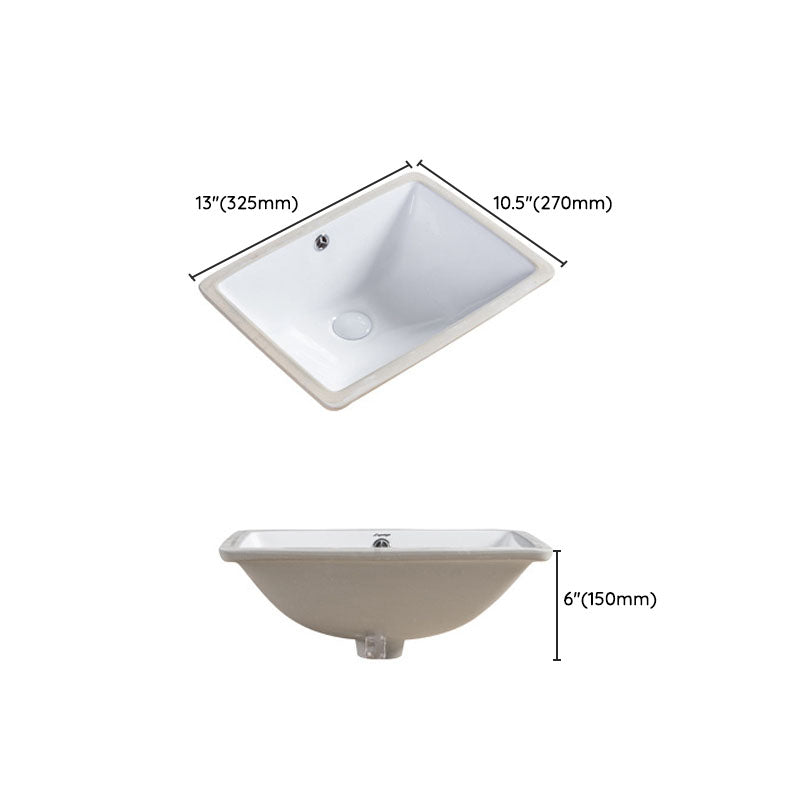 Modern Undermount Vanity Sink Round Porcelain with Pop-Up Drain Bathroom Sink Only