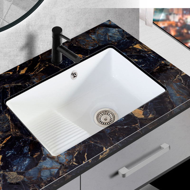 Modern Bathroom Sink Porcelain Bathroom Sink with Rectangular Shape(Not Included Faucets)