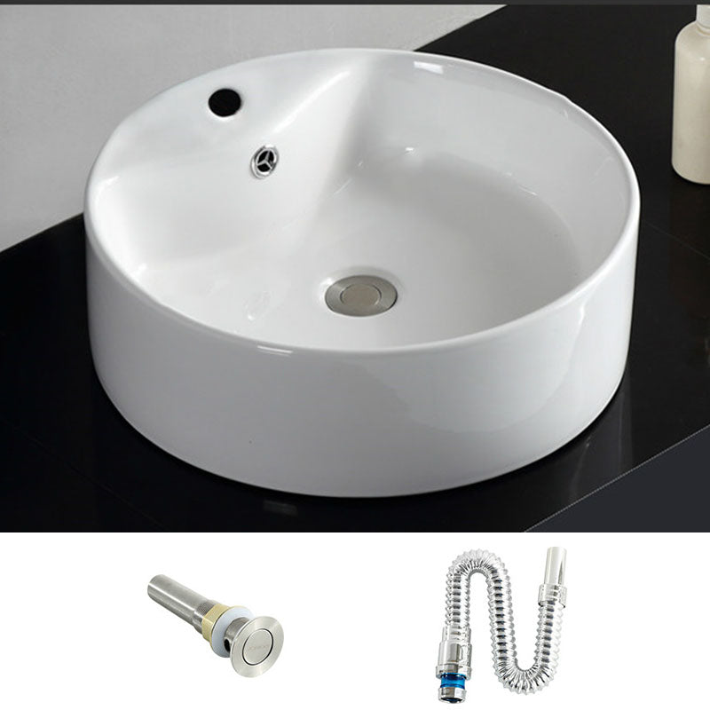 Rectangular and Round Vessel Sink in white with No Craftsmanship Basin Sink
