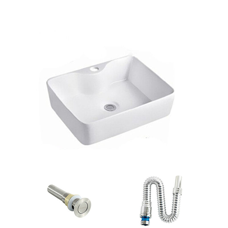 Rectangular and Round Vessel Sink in white with No Craftsmanship Basin Sink