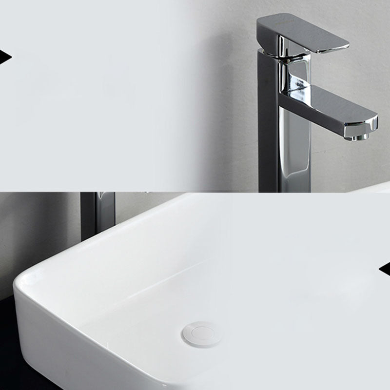 Rectangular and Round Vessel Sink in white with No Craftsmanship Basin Sink