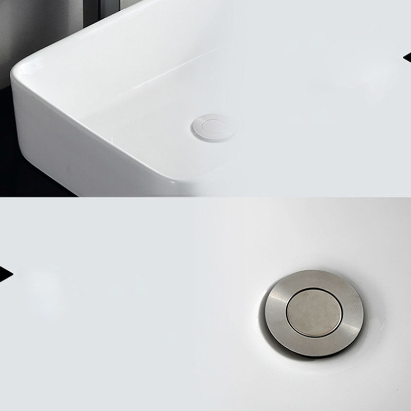 Rectangular and Round Vessel Sink in white with No Craftsmanship Basin Sink