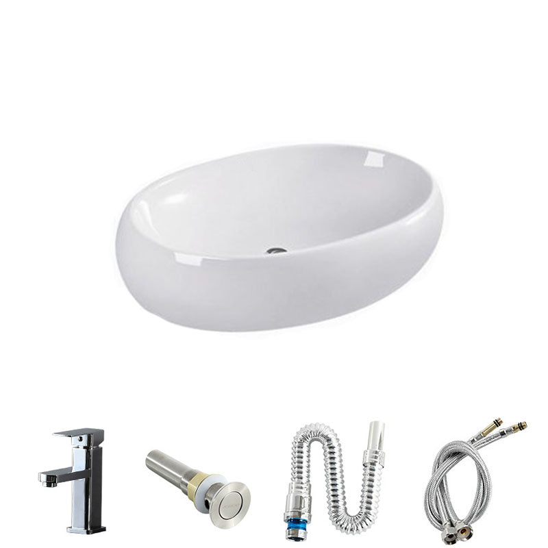 Rectangular and Round Vessel Sink in white with No Craftsmanship Basin Sink