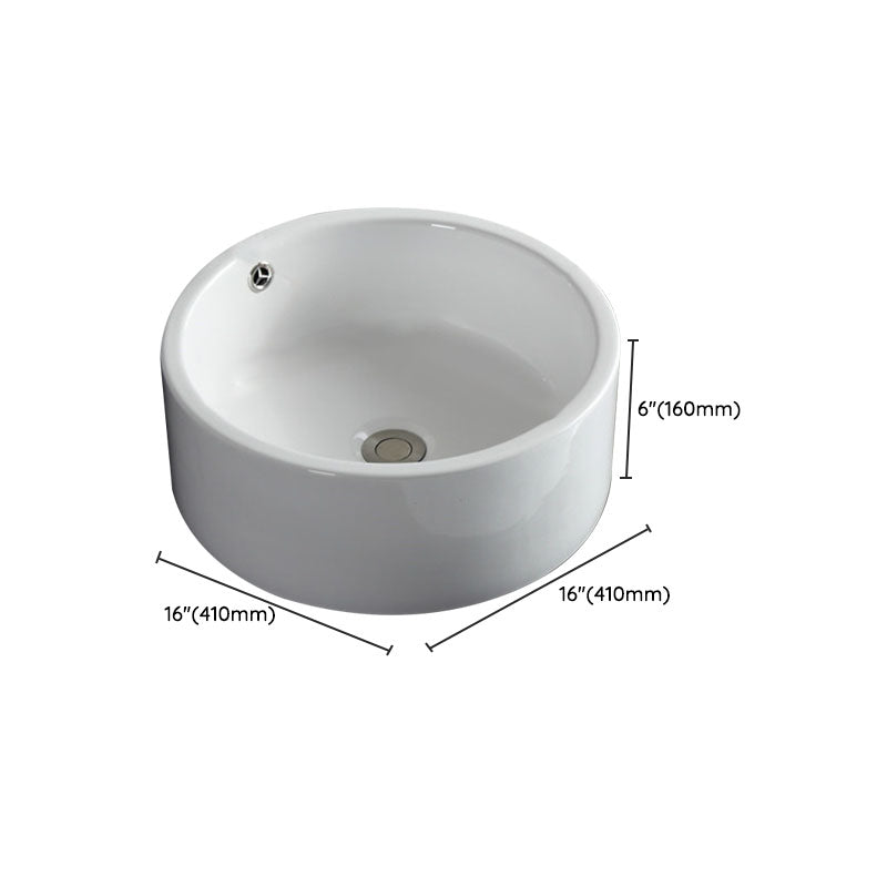 Rectangular and Round Vessel Sink in white with No Craftsmanship Basin Sink