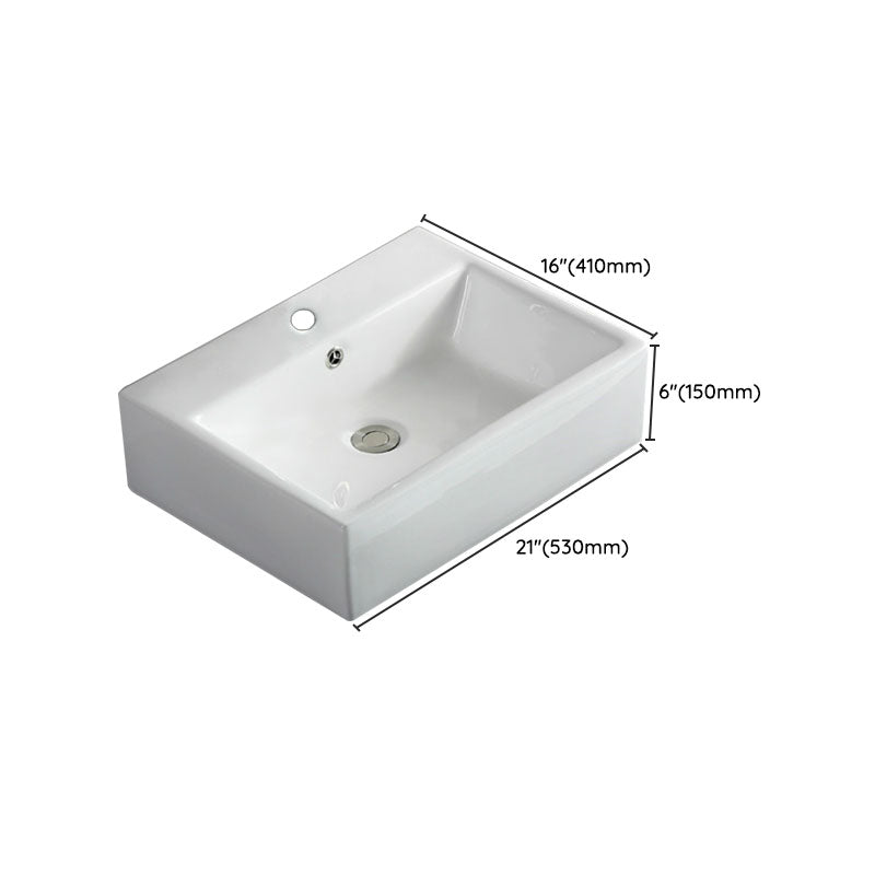 Rectangular and Round Vessel Sink in white with No Craftsmanship Basin Sink