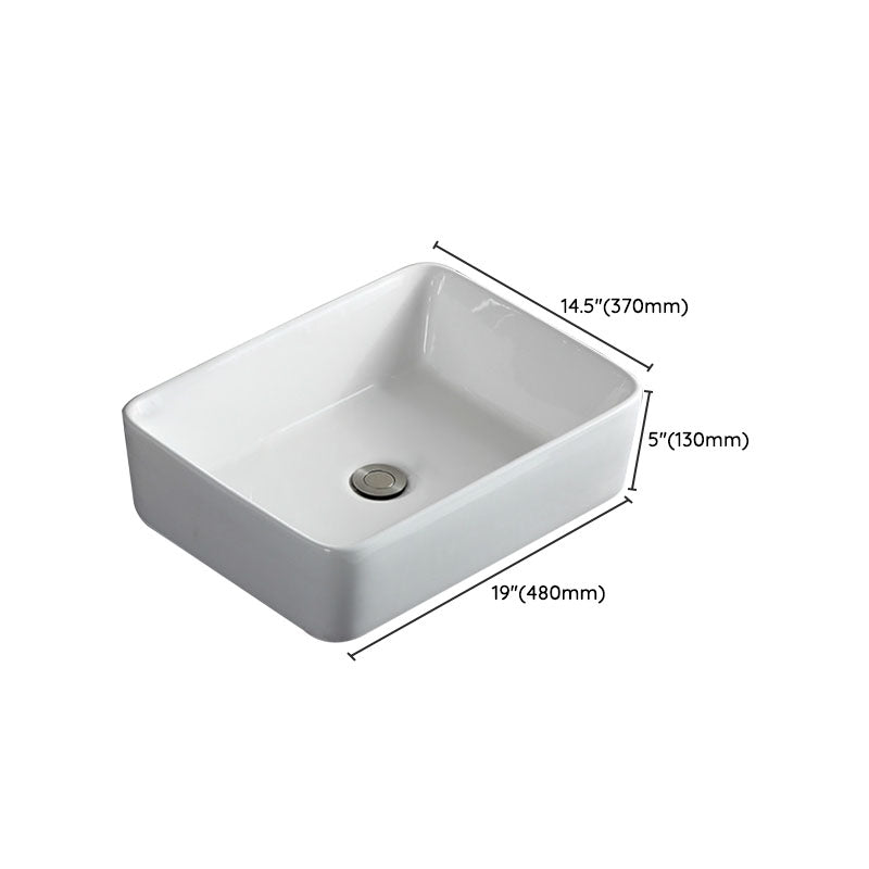 Rectangular and Round Vessel Sink in white with No Craftsmanship Basin Sink