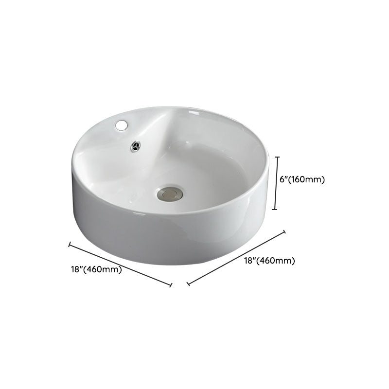 Rectangular and Round Vessel Sink in white with No Craftsmanship Basin Sink
