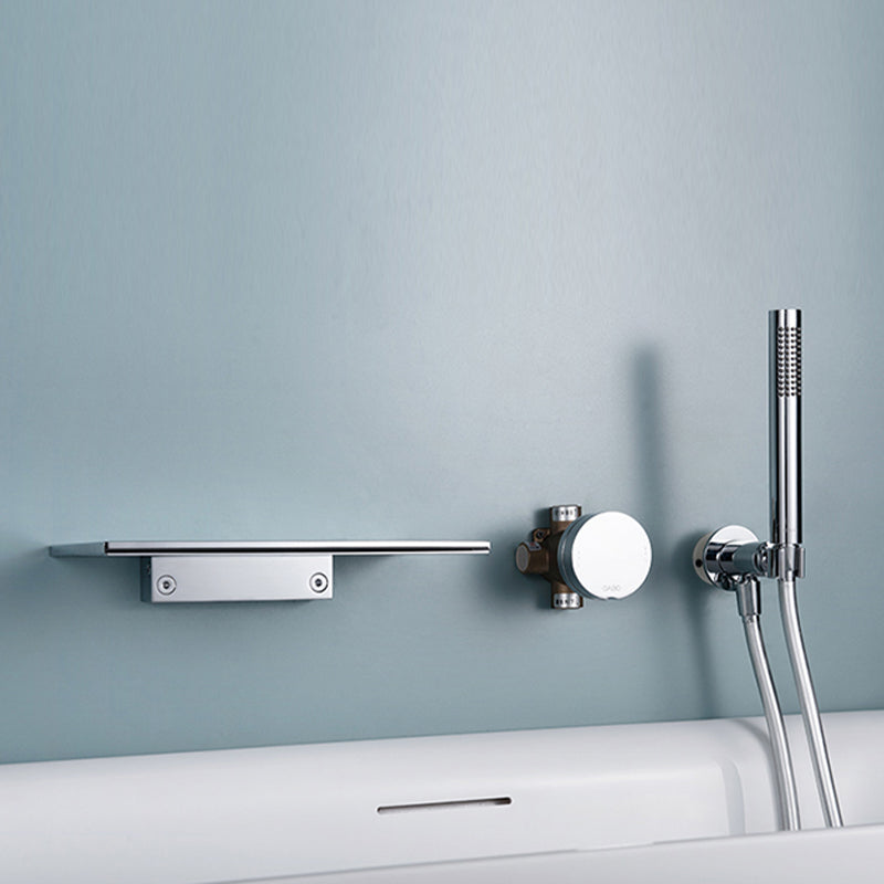 Modern Metal Tub Filler Single Handles Waterfall Tub Faucet Trim
