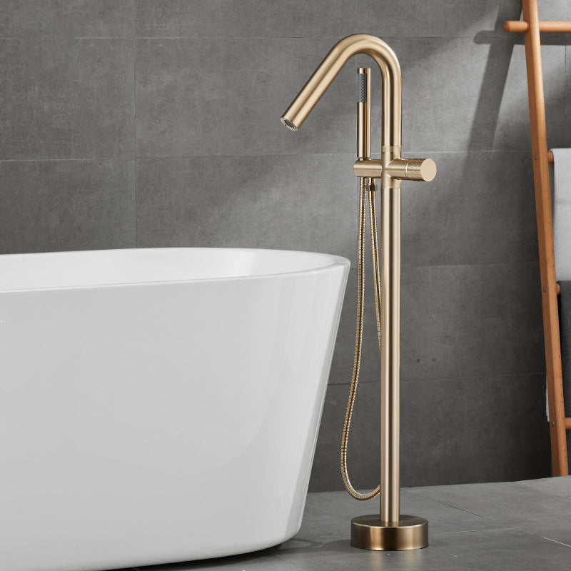 Floor Mounted Metal Freestanding Tub Filler Hand Shower Freestanding Faucet