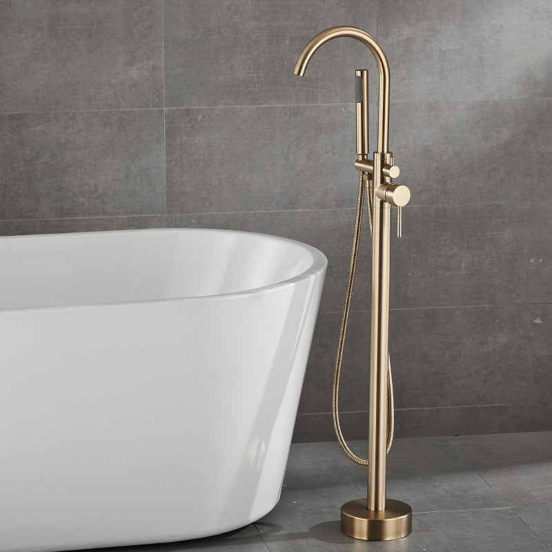 Floor Mounted Metal Freestanding Tub Filler Hand Shower Freestanding Faucet