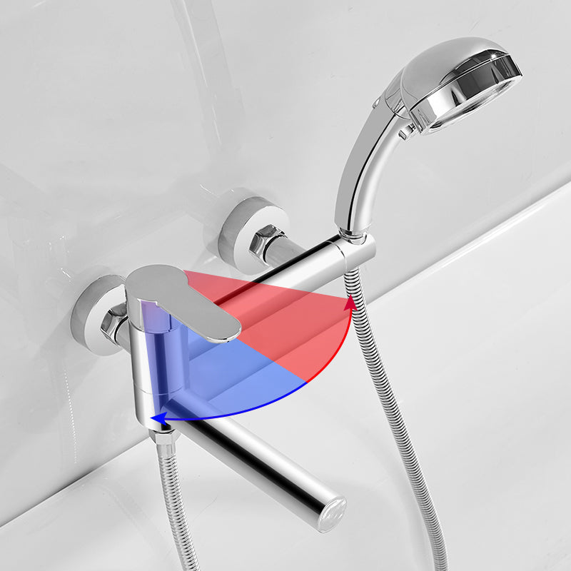 Wall Mounted Metal Rotatable Tub Filler Single Handle Faucet