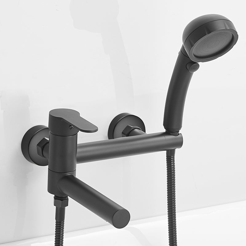 Wall Mounted Metal Rotatable Tub Filler Single Handle Faucet
