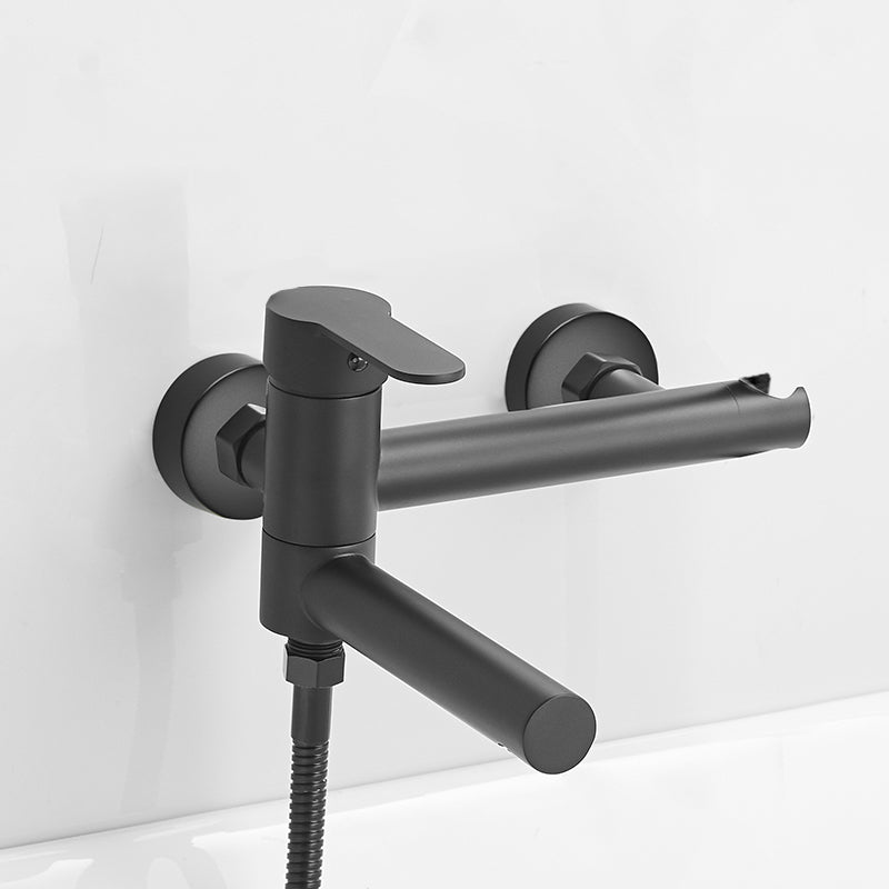 Wall Mounted Metal Rotatable Tub Filler Single Handle Faucet
