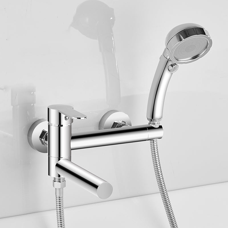 Wall Mounted Metal Rotatable Tub Filler Single Handle Faucet