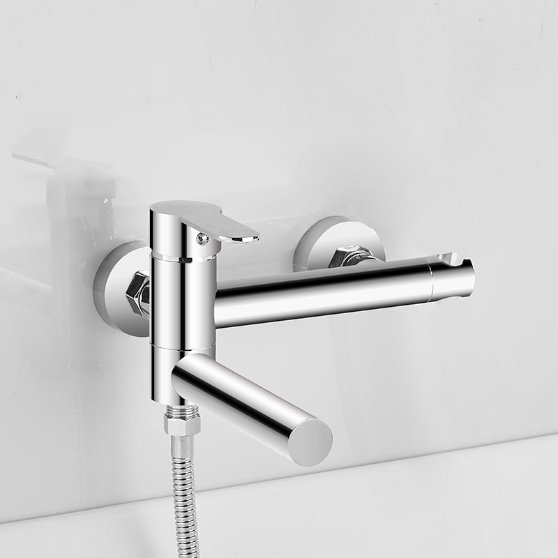 Wall Mounted Metal Rotatable Tub Filler Single Handle Faucet