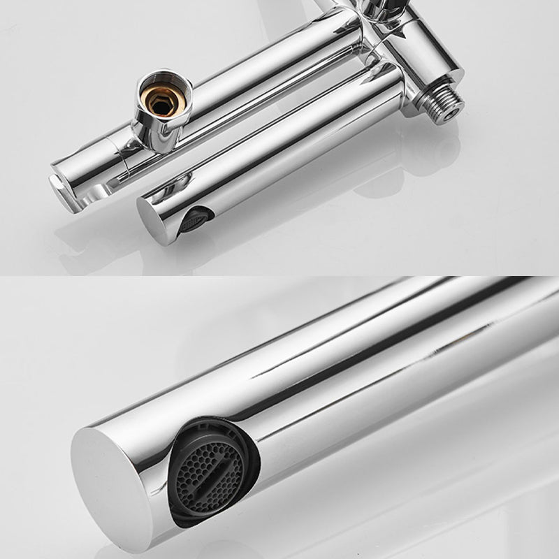 Wall Mounted Metal Rotatable Tub Filler Single Handle Faucet