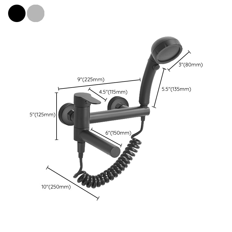 Wall Mounted Metal Rotatable Tub Filler Single Handle Faucet