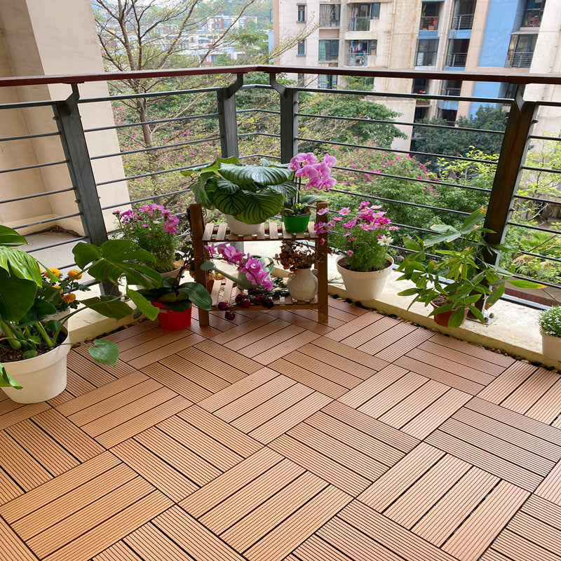 Composite Deck Tile Solid Color Water Resistant Patio Flooring Tile