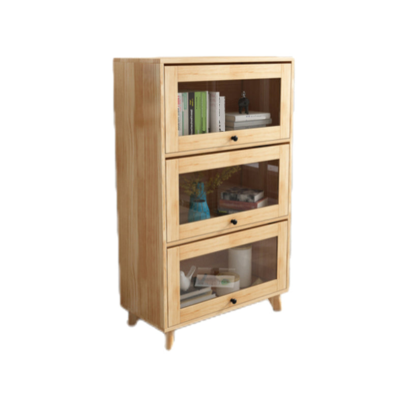 Scandinavian Closed Back Standard Bookshelf Wooden Bookcase with Rectangular Shelves