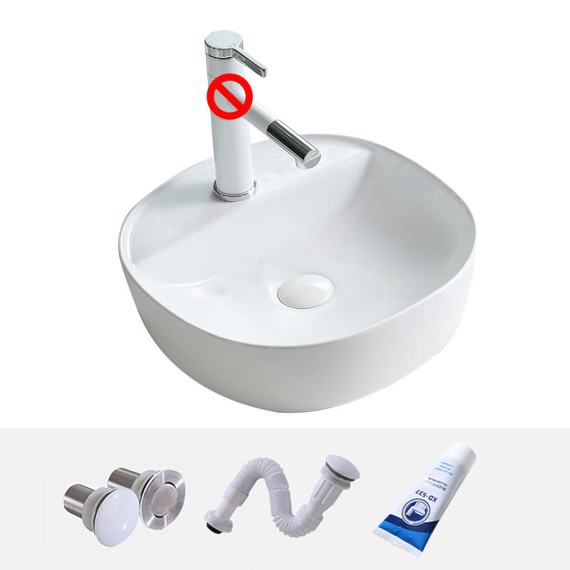 Porcelain Bathroom Sink Contemporary Simple Vessel Bathroom Sink