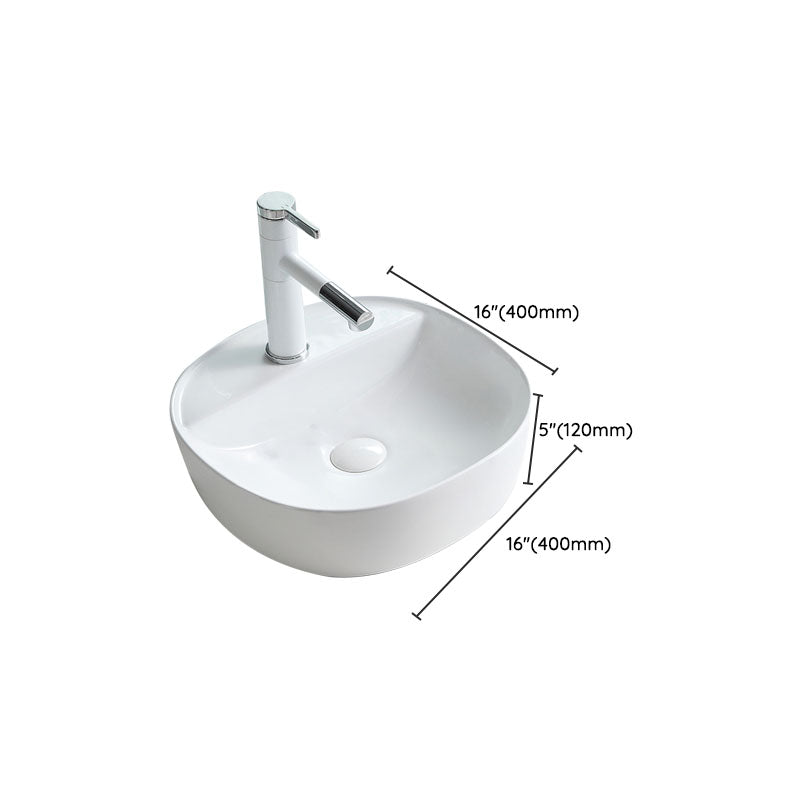Porcelain Bathroom Sink Contemporary Simple Vessel Bathroom Sink