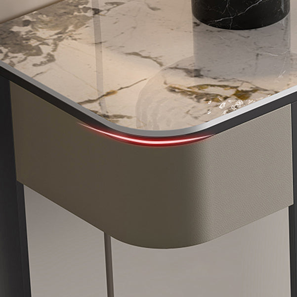 Stone Half Moon Console Table Glam 33.46-inch Tall Accent Table