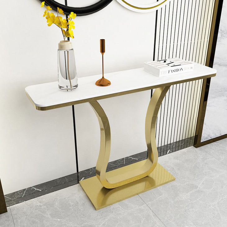 Rectangle Console Accent Table Antique Finish Console Sofa Table in Stone