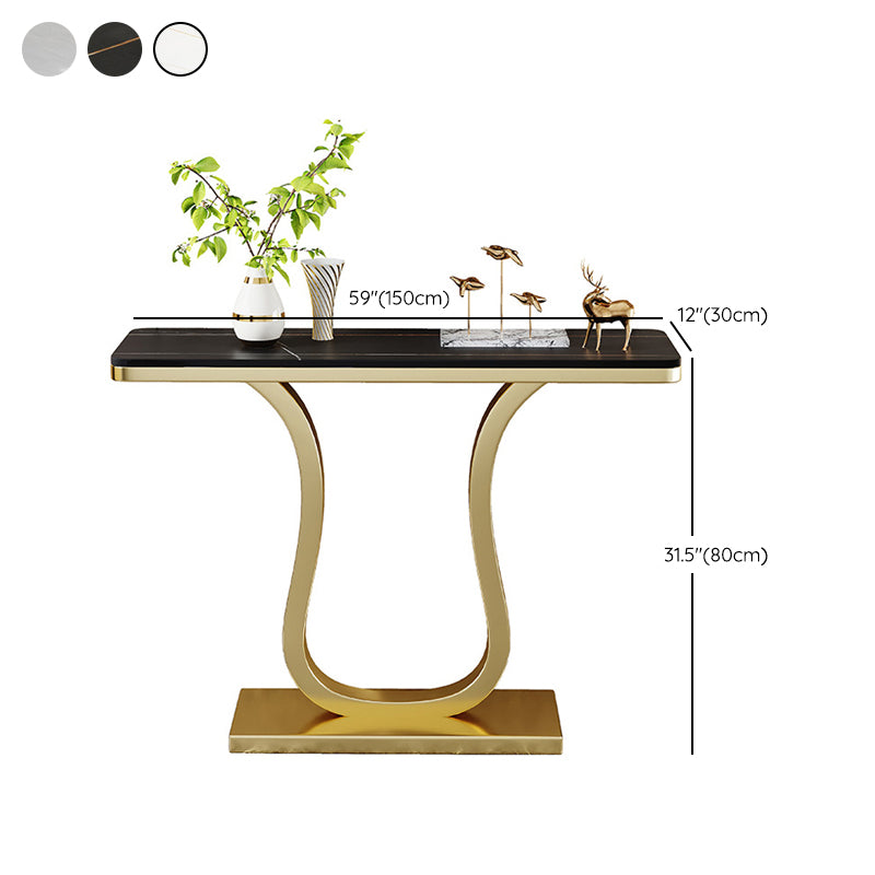 Rectangle Console Accent Table Antique Finish Console Sofa Table in Stone