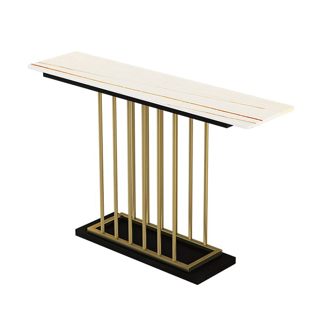 Contemporary Rectangle Console Table Antique Finish Console Sofa Table