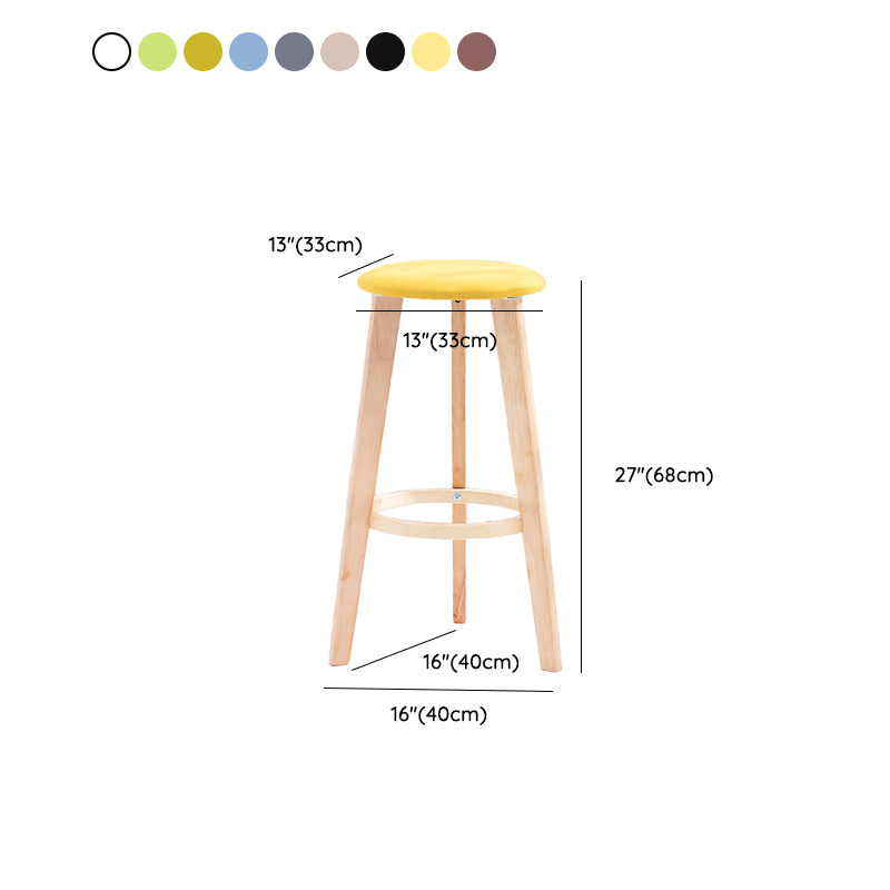 Industrial Style Round Seat Barstool Wooden Counter Bar Stool for Home Use