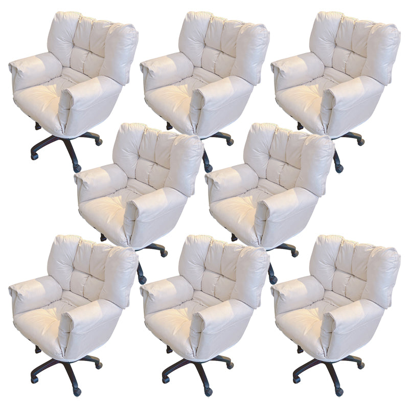 Padded Arms Desk Chair Modern Ergonomic Office Chair with Wheels