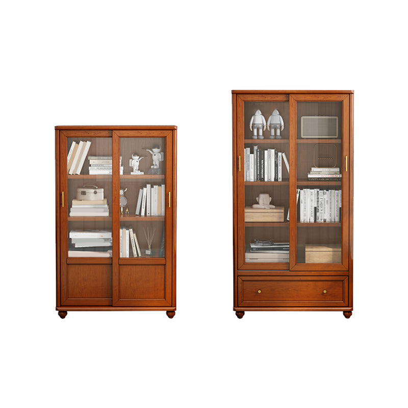 Glam Closed Back Standard Bookshelf Wooden Bookcase for Study Room