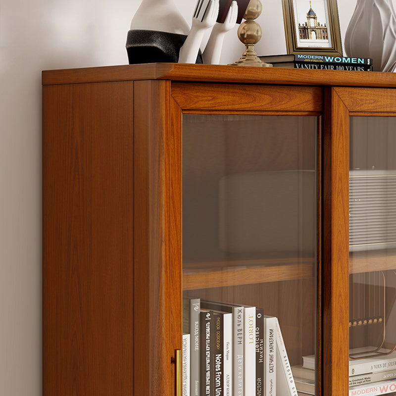 Glam Closed Back Standard Bookshelf Wooden Bookcase for Study Room