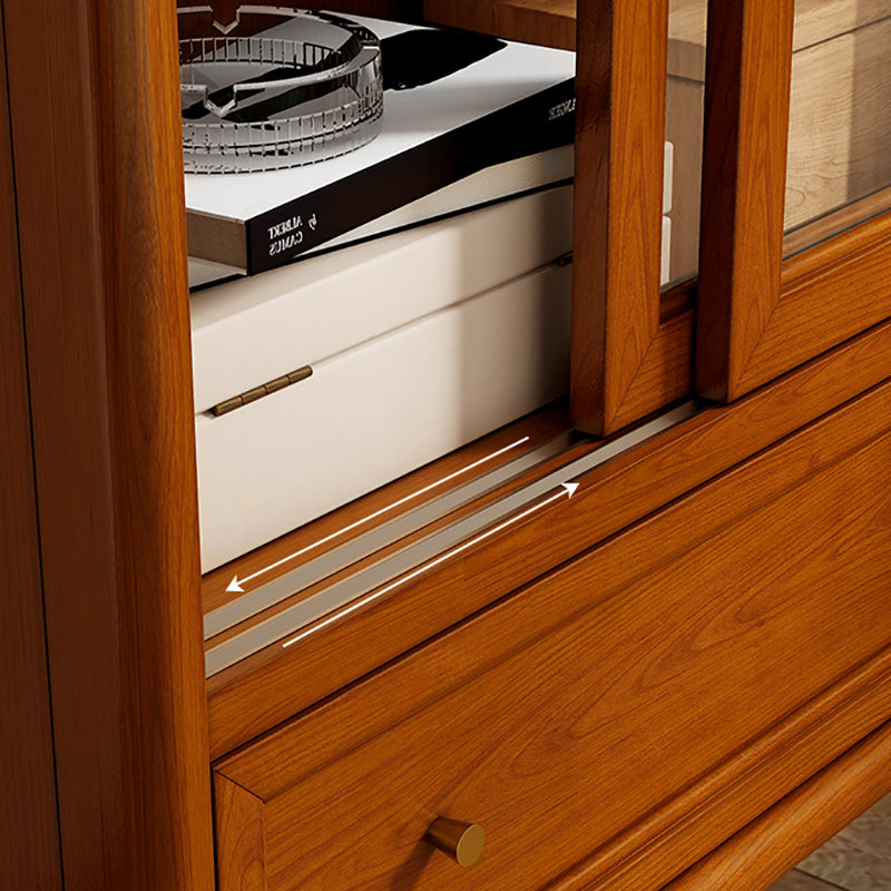 Glam Closed Back Standard Bookshelf Wooden Bookcase for Study Room