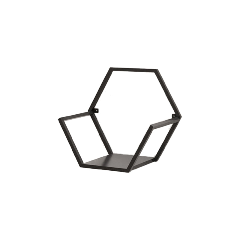 Closed Back Wall Mounted Book Shelf Metal Shelves Included Bookcase in Black