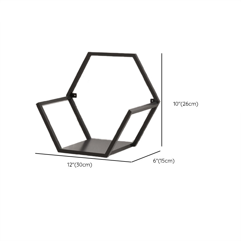 Closed Back Wall Mounted Book Shelf Metal Shelves Included Bookcase in Black