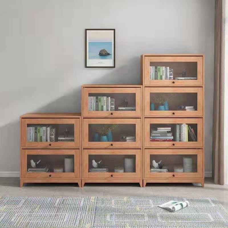 Scandinavian Closed Back Standard Bookshelf Wooden Bookcase for Study Room