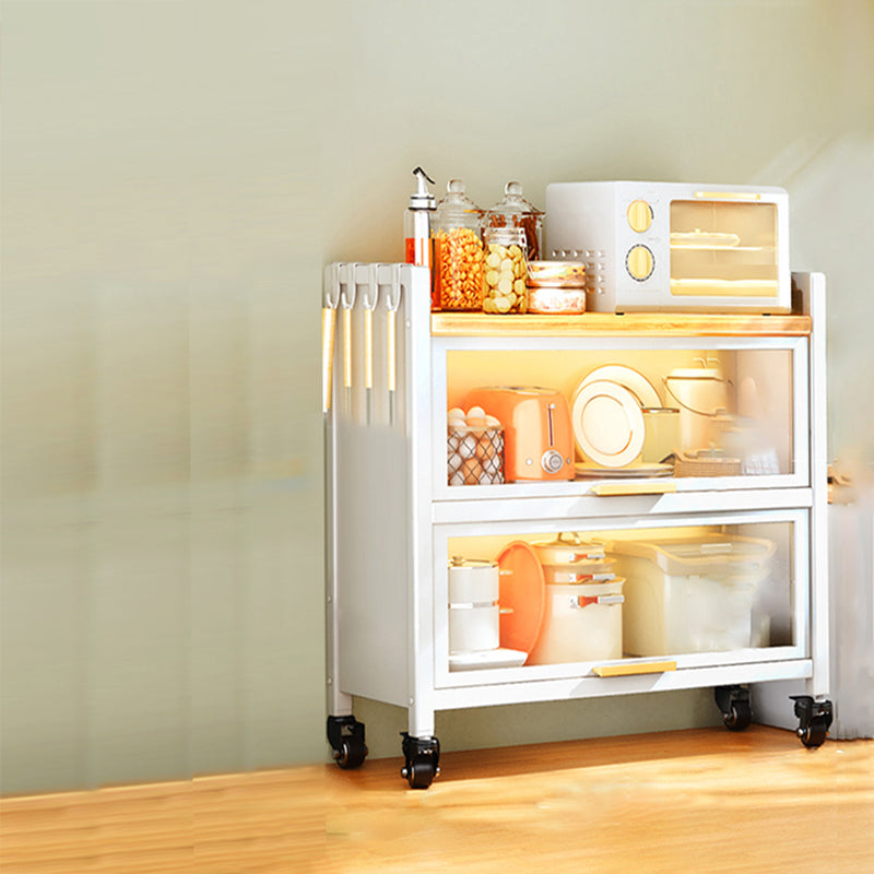 Standard Metal Bookshelf Glam Closed Back Bookcase with Cabinets