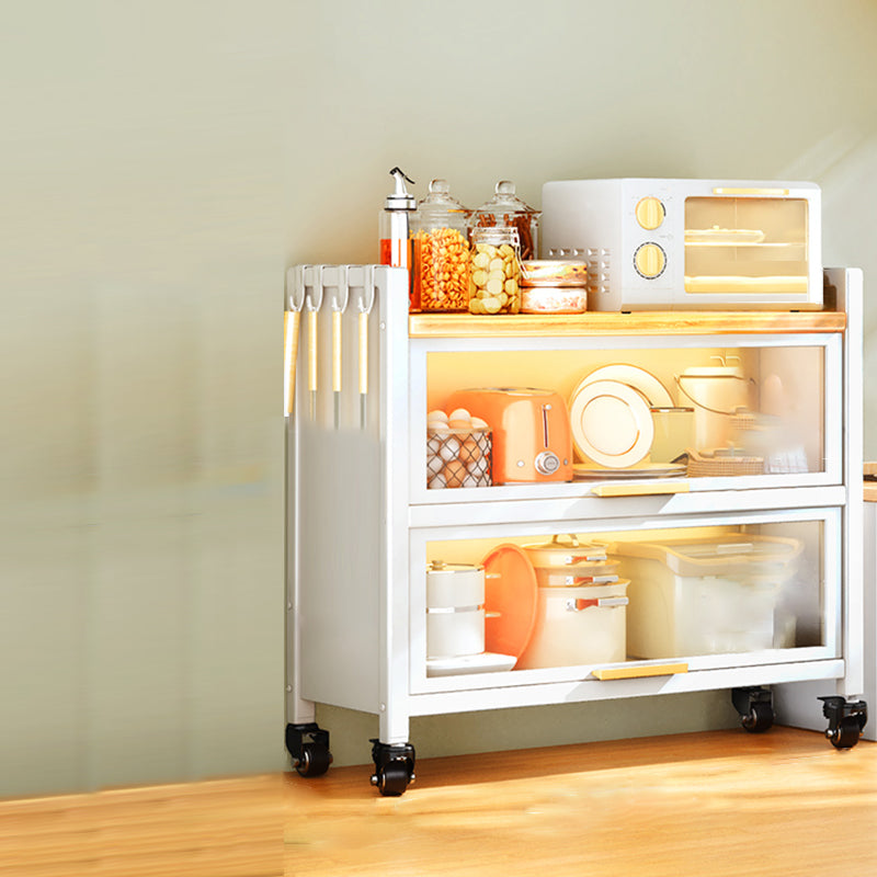 Standard Metal Bookshelf Glam Closed Back Bookcase with Cabinets