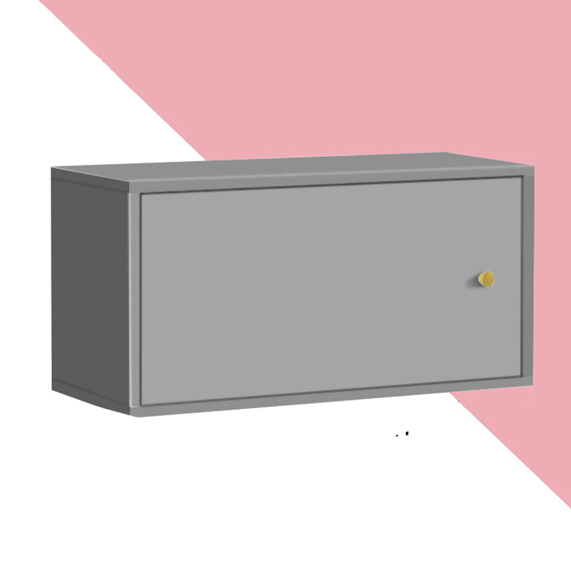 Scandinavian Standard Bookcase Engineered Wood Closed Back with Cabinets