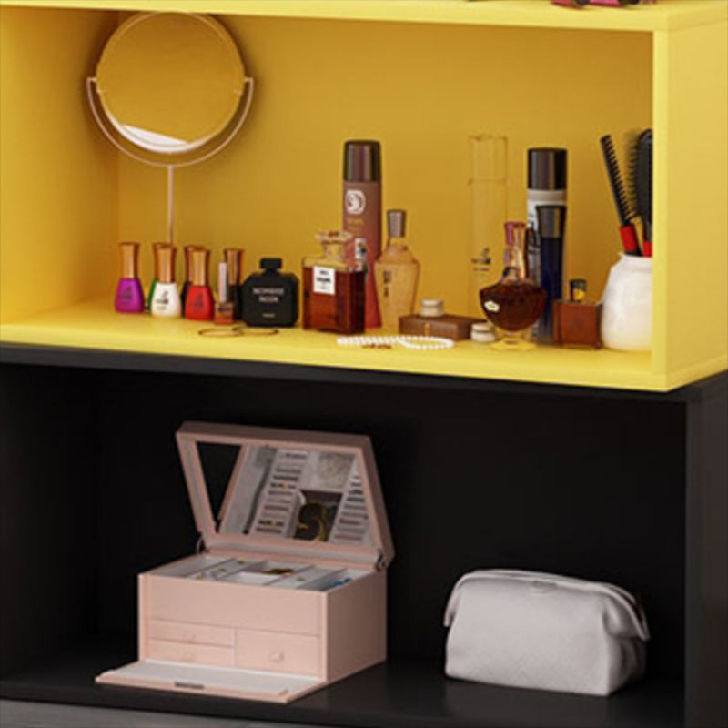 Scandinavian Standard Bookcase Engineered Wood Closed Back with Cabinets