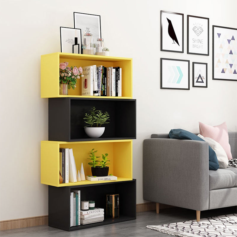 Scandinavian Standard Bookcase Engineered Wood Closed Back with Cabinets